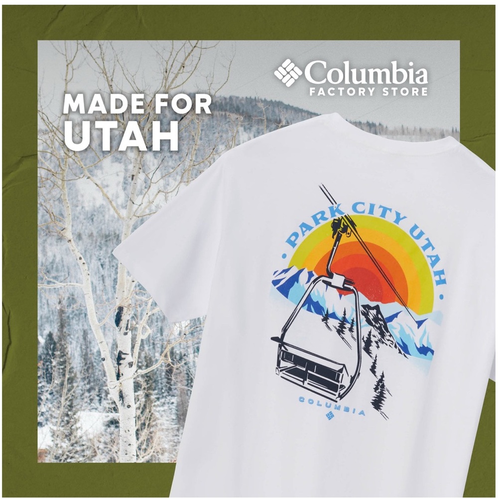 Columbia White Park City Utah Graphic T-Shirt